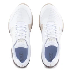 EA7 Tech Scarpa Per Terra Rossa Uomini - Bianco, Oliva -Attrezzatura Da Tennis 00002000 0 4 1