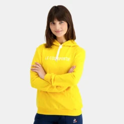 Le Coq Sportif Nr°1 Felpa Con Cappuccio Donna - Giallo -Attrezzatura Da Tennis 00080000 13