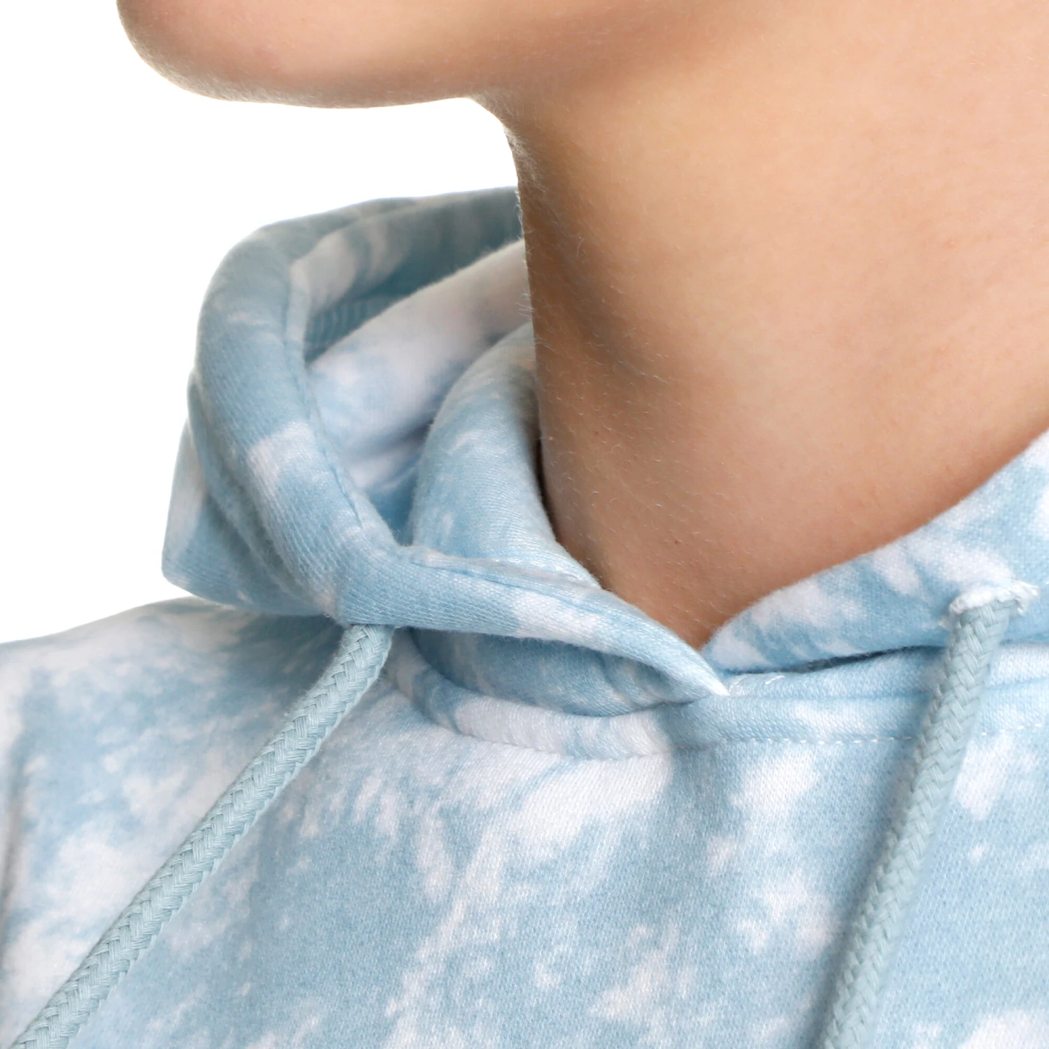 AO Tie Dye Felpa Con Cappuccio Donna - Blu Chiaro, Bianco 9 AO Tie Dye Felpa Con Cappuccio Donna - Blu Chiaro, Bianco - immagine 7