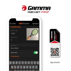 Gamma Racket Info - QR Sticker Incollare Gli Adesivi Confezione Da 2 - Nero -Attrezzatura Da Tennis 0009100000 11