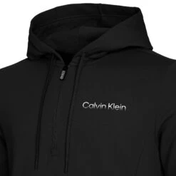 Calvin Klein 1/4 Zip Felpa Con Cappuccio Uomini - Nero -Attrezzatura Da Tennis 00190000 10