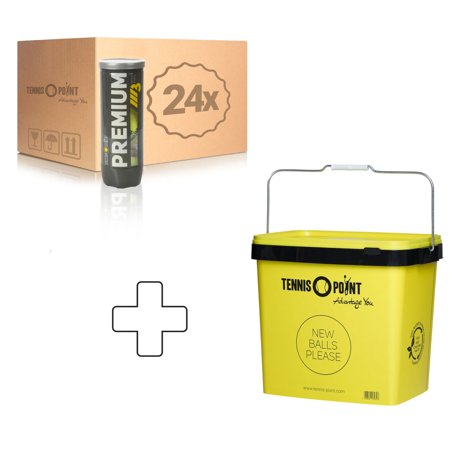 Premium Tennisball 24 Tubi Da 3 Nel Cartone, In Aggiunta Secchiello Per Palline 3 Premium Tennisball 24 Tubi Da 3 Nel Cartone, In Aggiunta Secchiello Per Palline