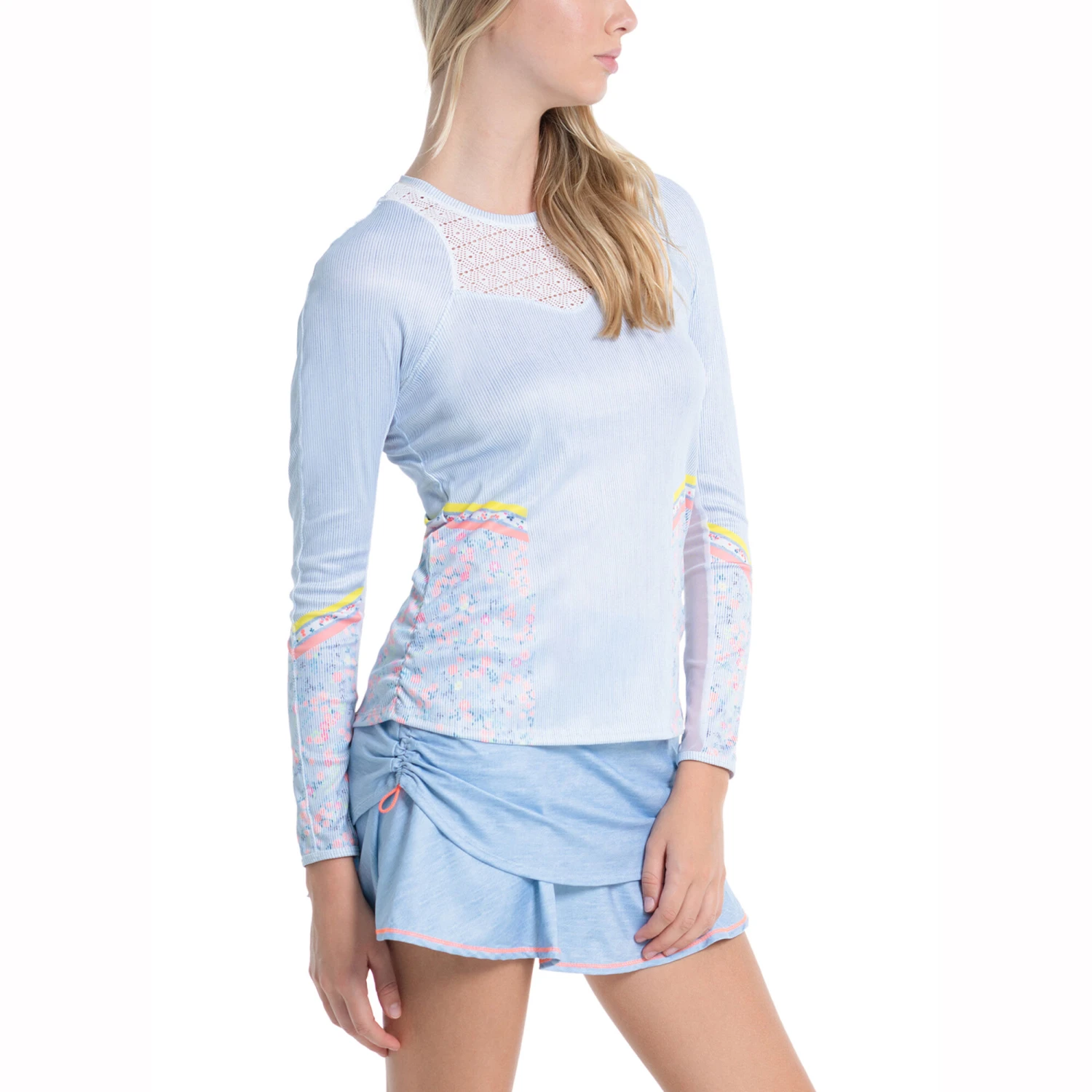 Chambray Blossom Manica Lunga Donna - Blu Chiaro, Multicolore 10 Chambray Blossom Manica Lunga Donna - Blu Chiaro, Multicolore - immagine 8
