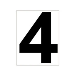 Platzziffer 4 Schild - Bianco, Nero