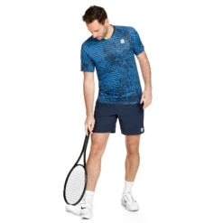 BIDI BADU Fingerprint Round Neck Maglietta Uomini - Blu Scuro, Bianco 12 BIDI BADU Fingerprint Round Neck Maglietta Uomini - Blu Scuro, Bianco -Attrezzatura Da Tennis 01901000 0 3