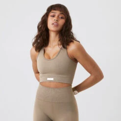 BJØRN BORG Borg Mid V Support Reggiseni Sportivi Donna - Beige -Attrezzatura Da Tennis 05484000 13