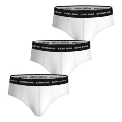 BJØRN BORG Cotton Stretch Brief Boxer Confezione Da 3 Uomini - Bianco, Nero