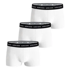 BJØRN BORG Cotton Stretch Trunk Boxer Confezione Da 3 Uomini - Bianco