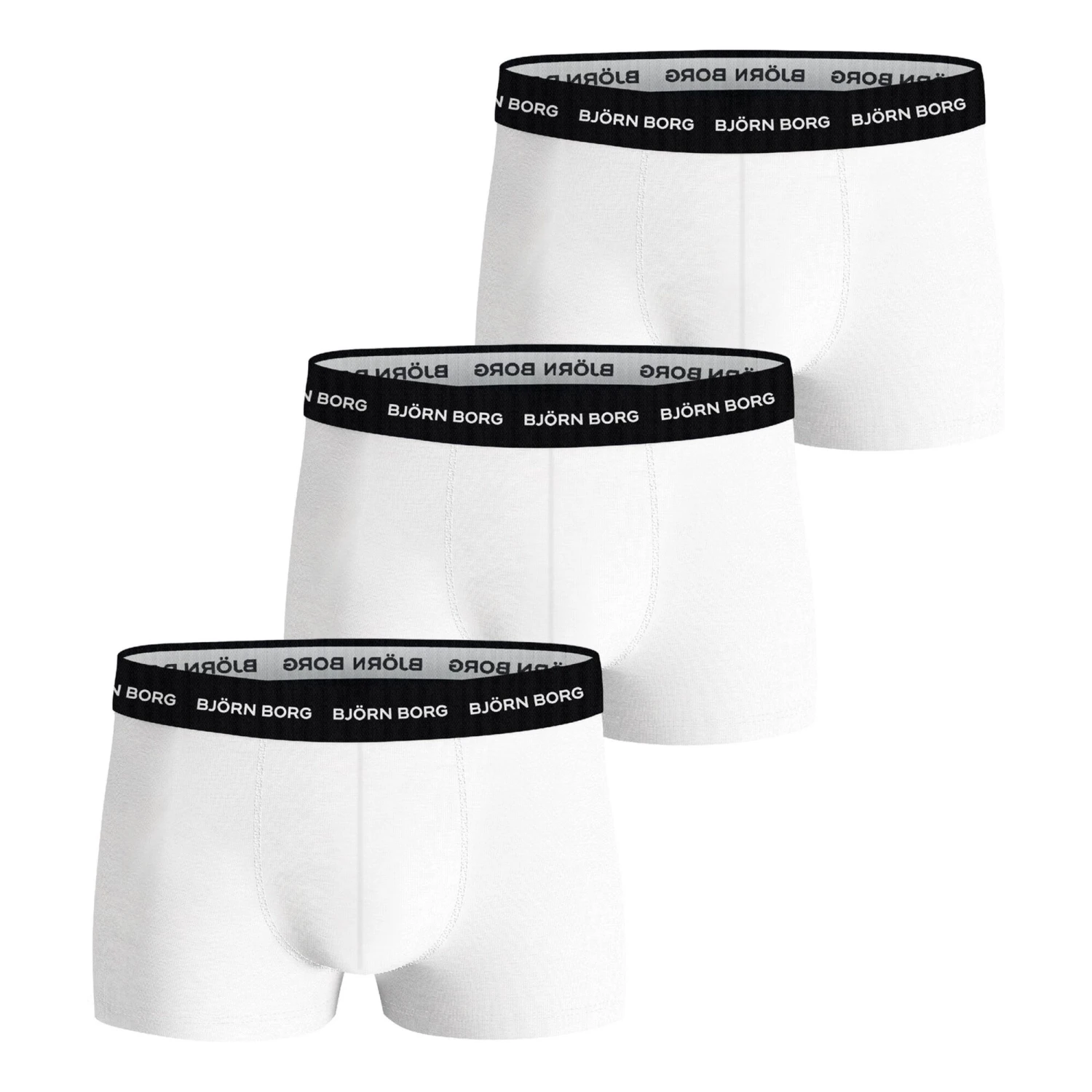 BJØRN BORG Cotton Stretch Trunk Boxer Confezione Da 3 Uomini - Bianco 3 BJØRN BORG Cotton Stretch Trunk Boxer Confezione Da 3 Uomini - Bianco