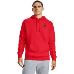 Under Armour Rival Fleece Felpa Con Cappuccio Uomini - Rosso -Attrezzatura Da Tennis 07927000 13