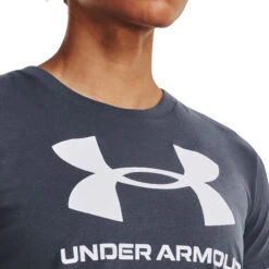 Under Armour Sportstyle Logo Graphic Maglietta Donna - Grigio Scuro -Attrezzatura Da Tennis 08491000 16