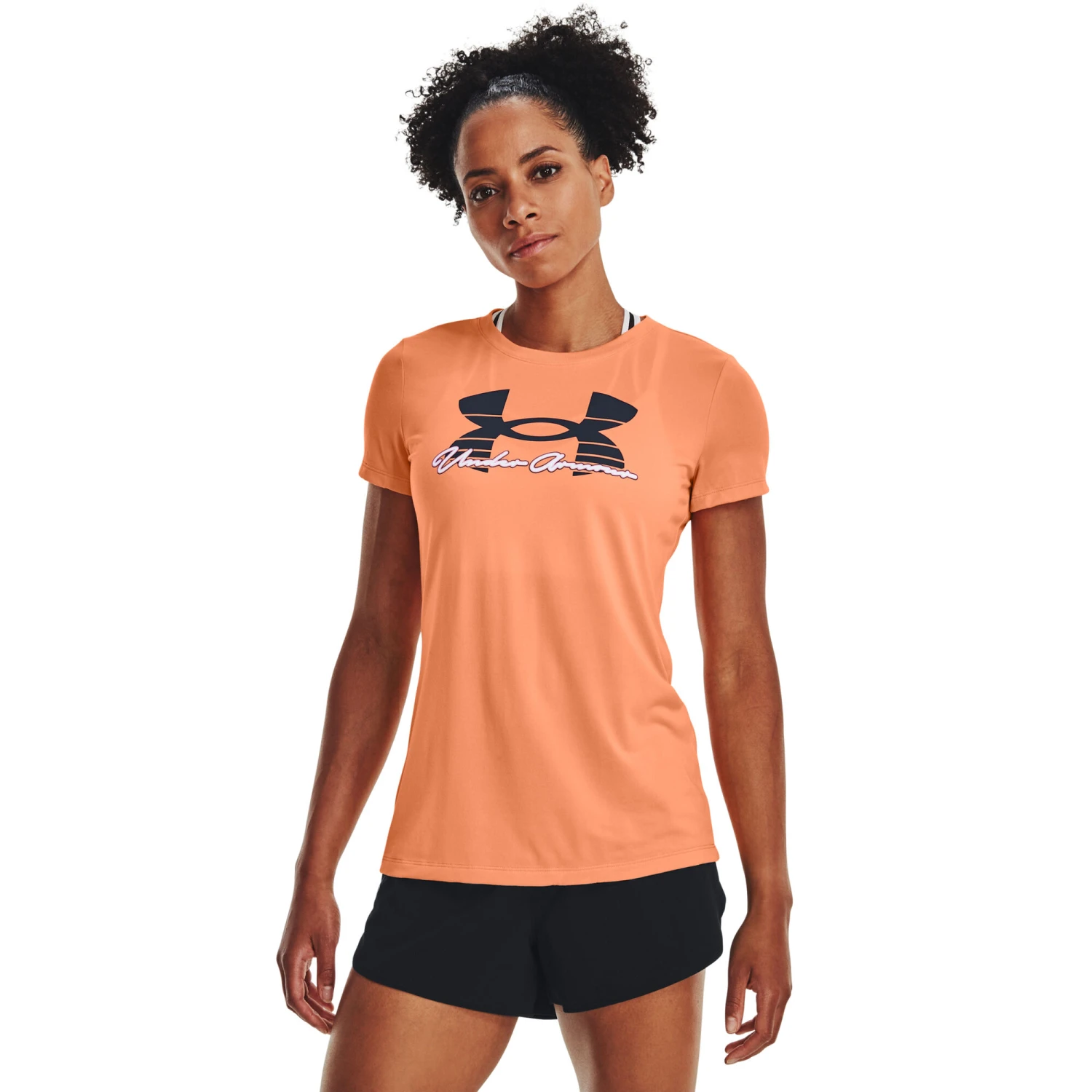 Under Armour Tech Solid Script Graphic Maglietta Donna - Arancione, Nero 5 Under Armour Tech Solid Script Graphic Maglietta Donna - Arancione, Nero - immagine 3