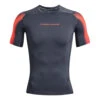 Under Armour Heatgear Novelty Maglietta Uomini - Grigio Scuro, Arancione