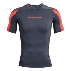 Under Armour Heatgear Novelty Maglietta Uomini - Grigio Scuro, Arancione