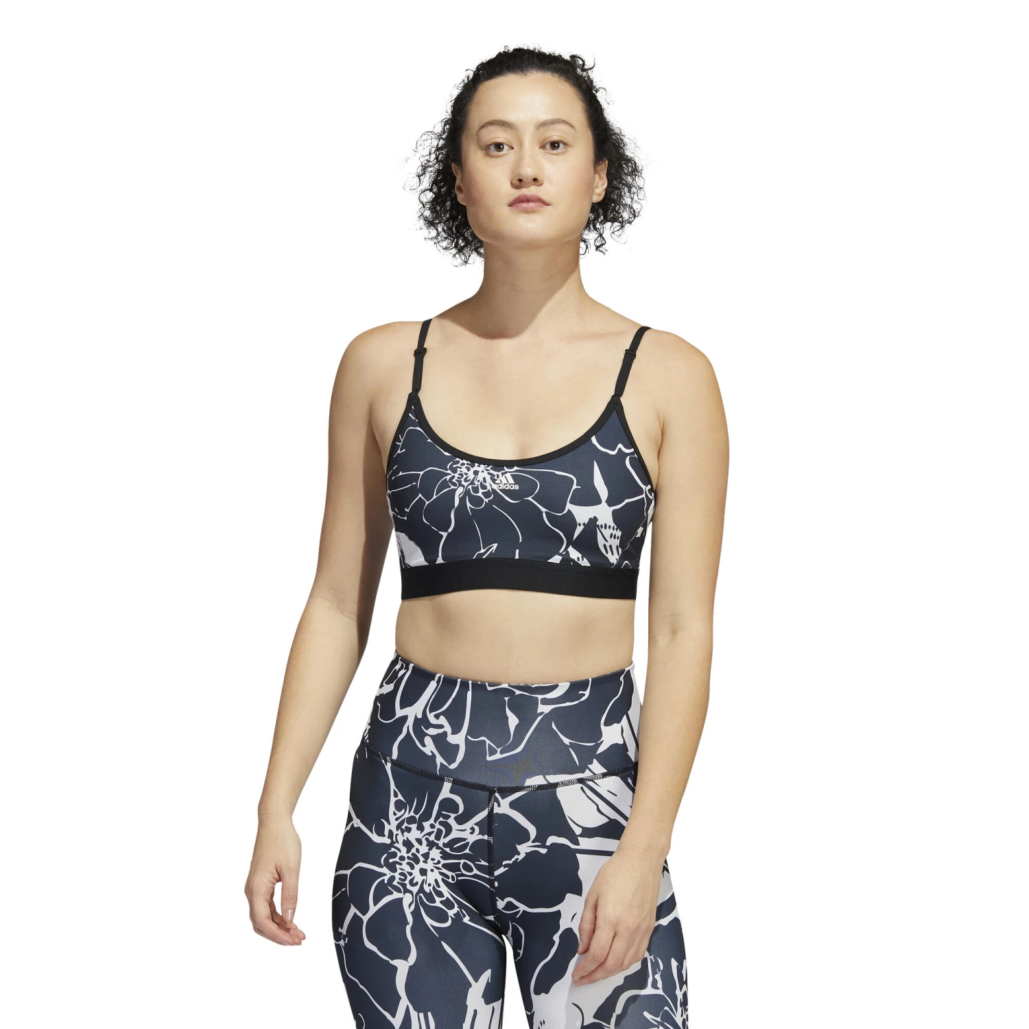 ADIDAS Training Flower Light-Support Reggiseni Sportivi Donna - Grigio, Bianco 5 ADIDAS Training Flower Light-Support Reggiseni Sportivi Donna - Grigio, Bianco - immagine 3