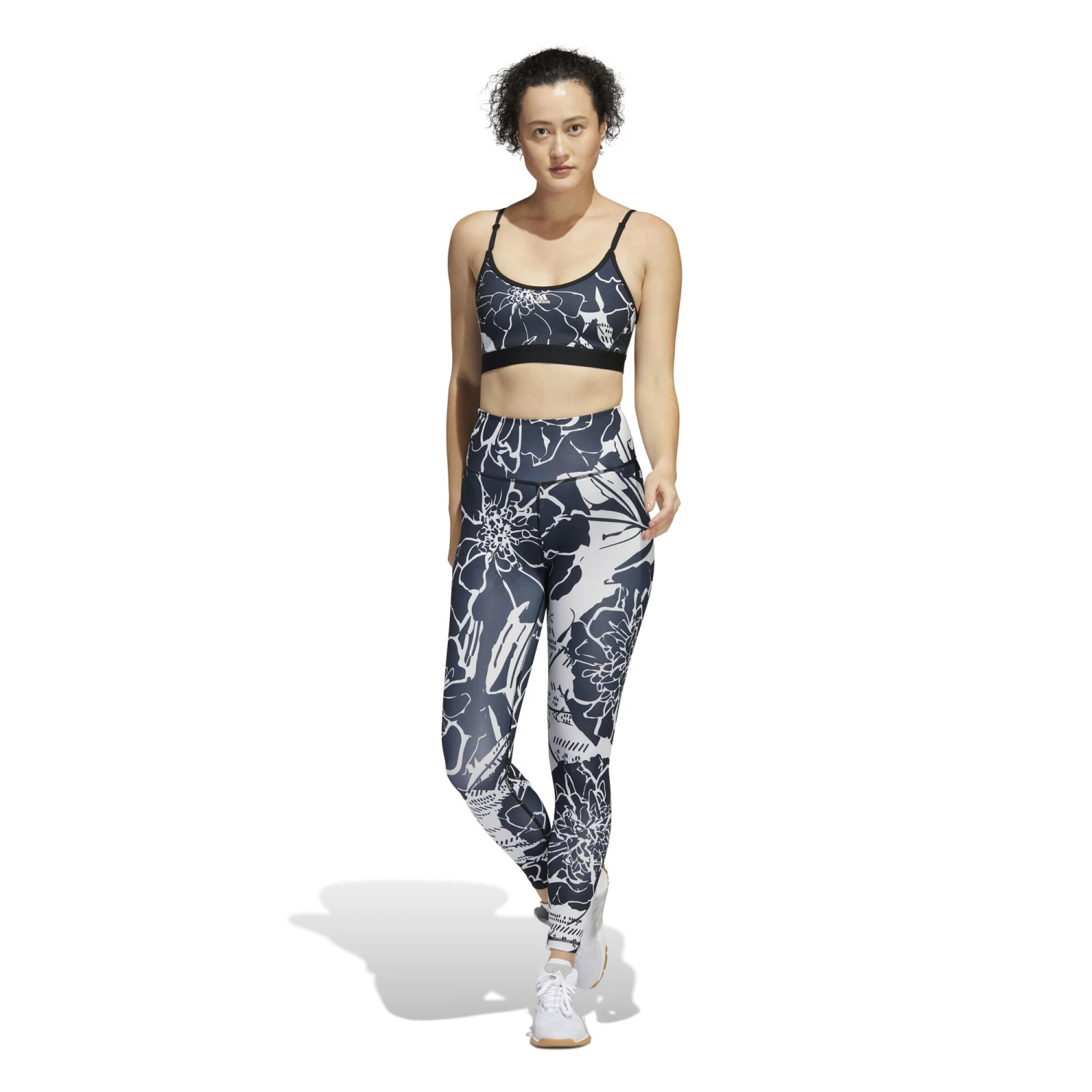ADIDAS Training Flower Light-Support Reggiseni Sportivi Donna - Grigio, Bianco 7 ADIDAS Training Flower Light-Support Reggiseni Sportivi Donna - Grigio, Bianco - immagine 5