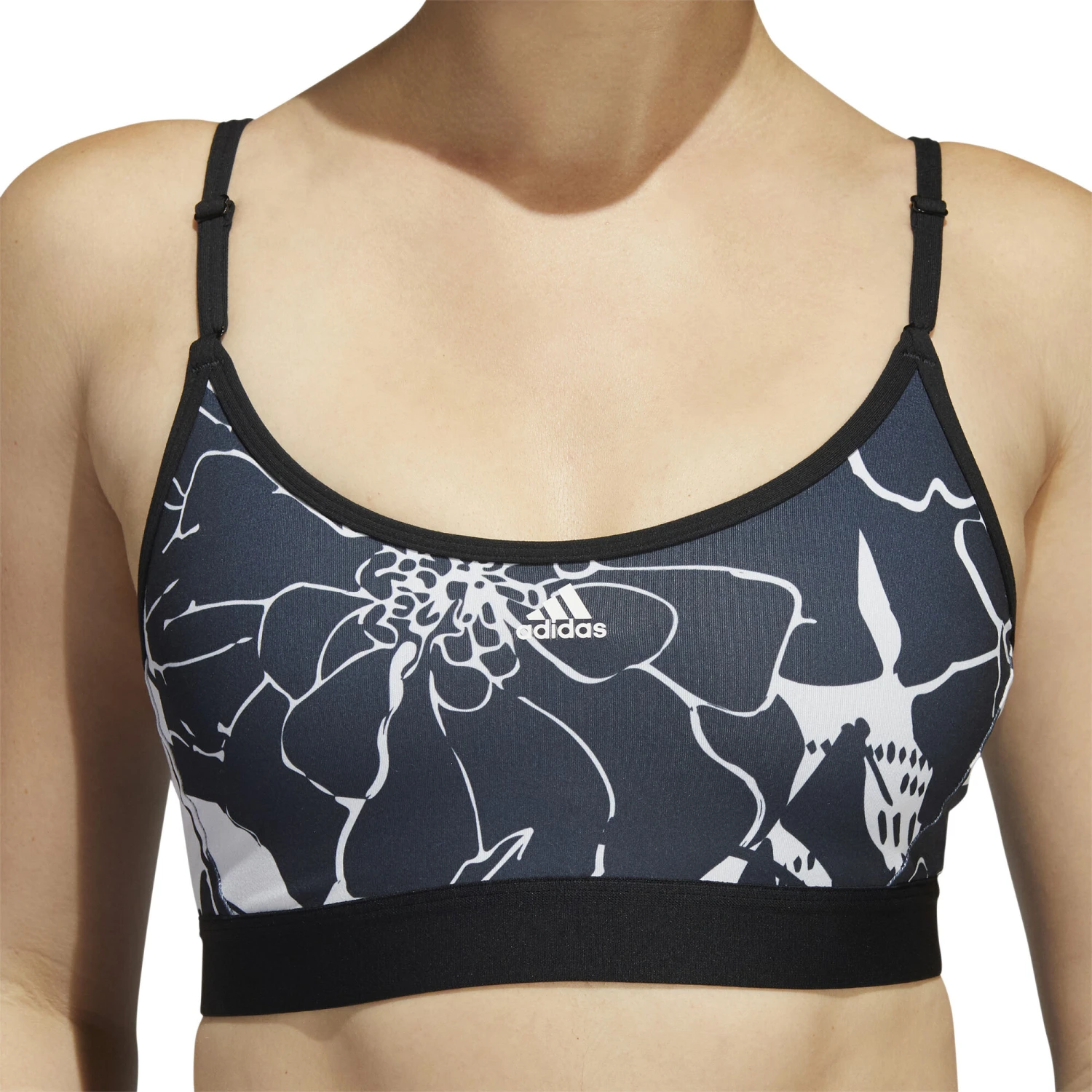 ADIDAS Training Flower Light-Support Reggiseni Sportivi Donna - Grigio, Bianco 8 ADIDAS Training Flower Light-Support Reggiseni Sportivi Donna - Grigio, Bianco - immagine 6