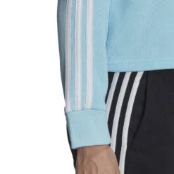 ADIDAS 3 Stripes French Terry Cropped Felpa Con Cappuccio Donna - Blu Chiaro 13 ADIDAS 3 Stripes French Terry Cropped Felpa Con Cappuccio Donna - Blu Chiaro -Attrezzatura Da Tennis 17278000 17