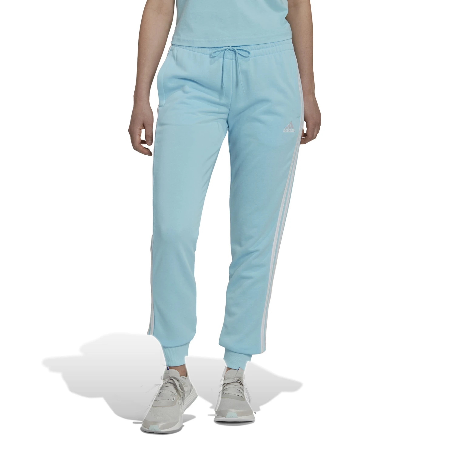 ADIDAS 3 Stripes French Terry Core Pantalone Da Allenamento Donna - Blu 4 ADIDAS 3 Stripes French Terry Core Pantalone Da Allenamento Donna - Blu - immagine 2