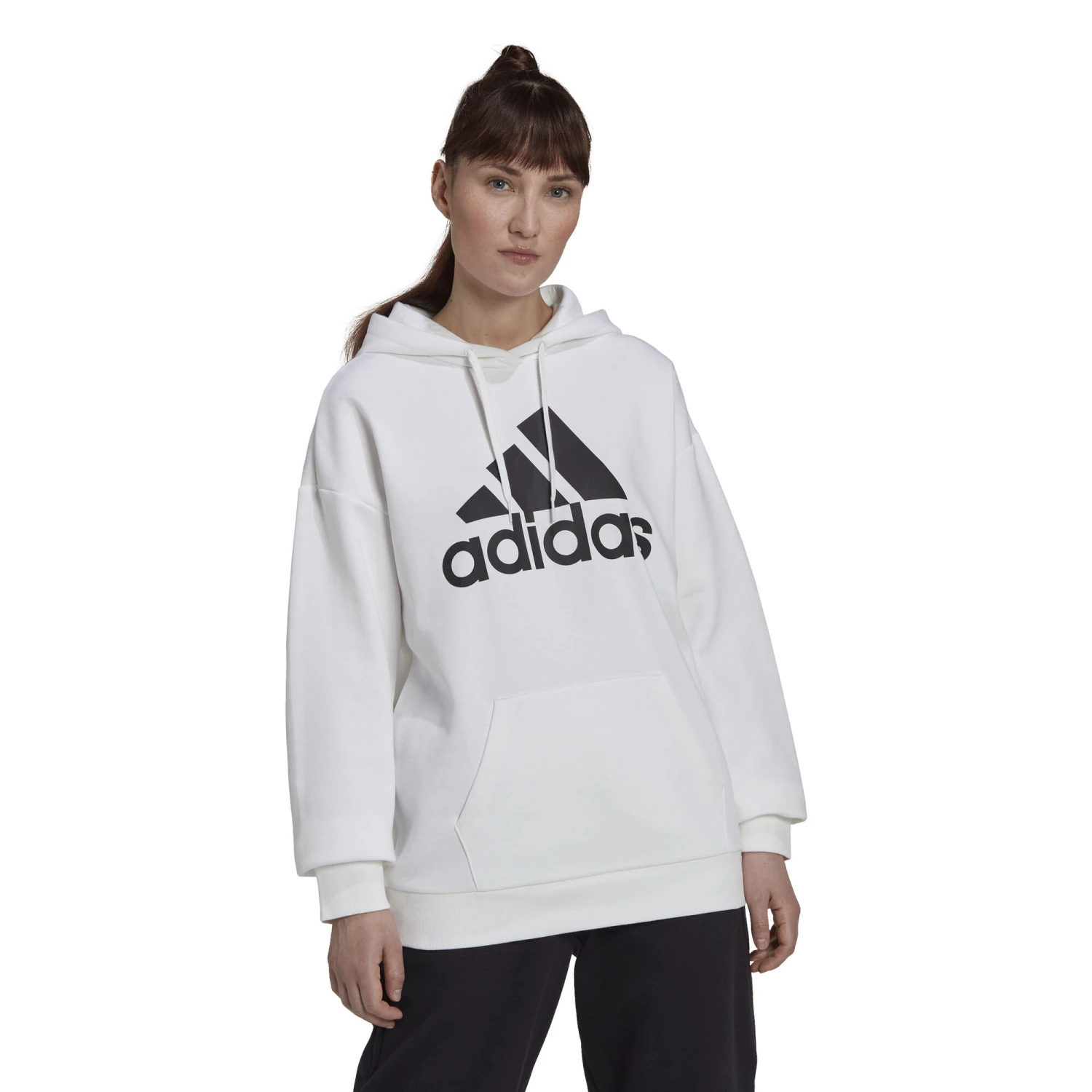 ADIDAS Essentials Logo Boyfriend Fleece Felpa Con Cappuccio Donna - Bianco 4 ADIDAS Essentials Logo Boyfriend Fleece Felpa Con Cappuccio Donna - Bianco - immagine 2