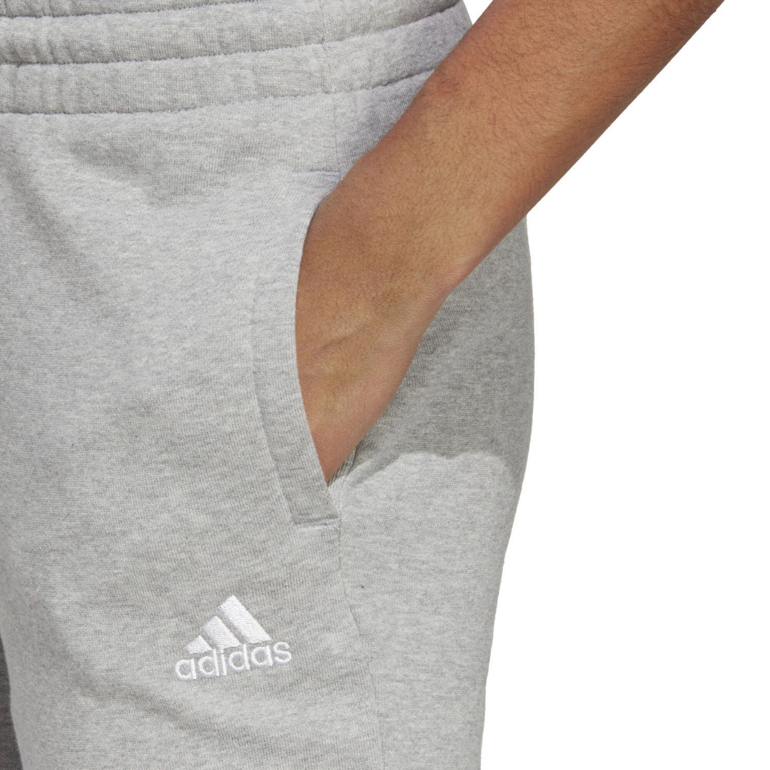 ADIDAS Essentials Linear French Terry Cuffed Pantalone Da Allenamento Donna - Grigio Chiaro, Bianco 5 ADIDAS Essentials Linear French Terry Cuffed Pantalone Da Allenamento Donna - Grigio Chiaro, Bianco - immagine 3