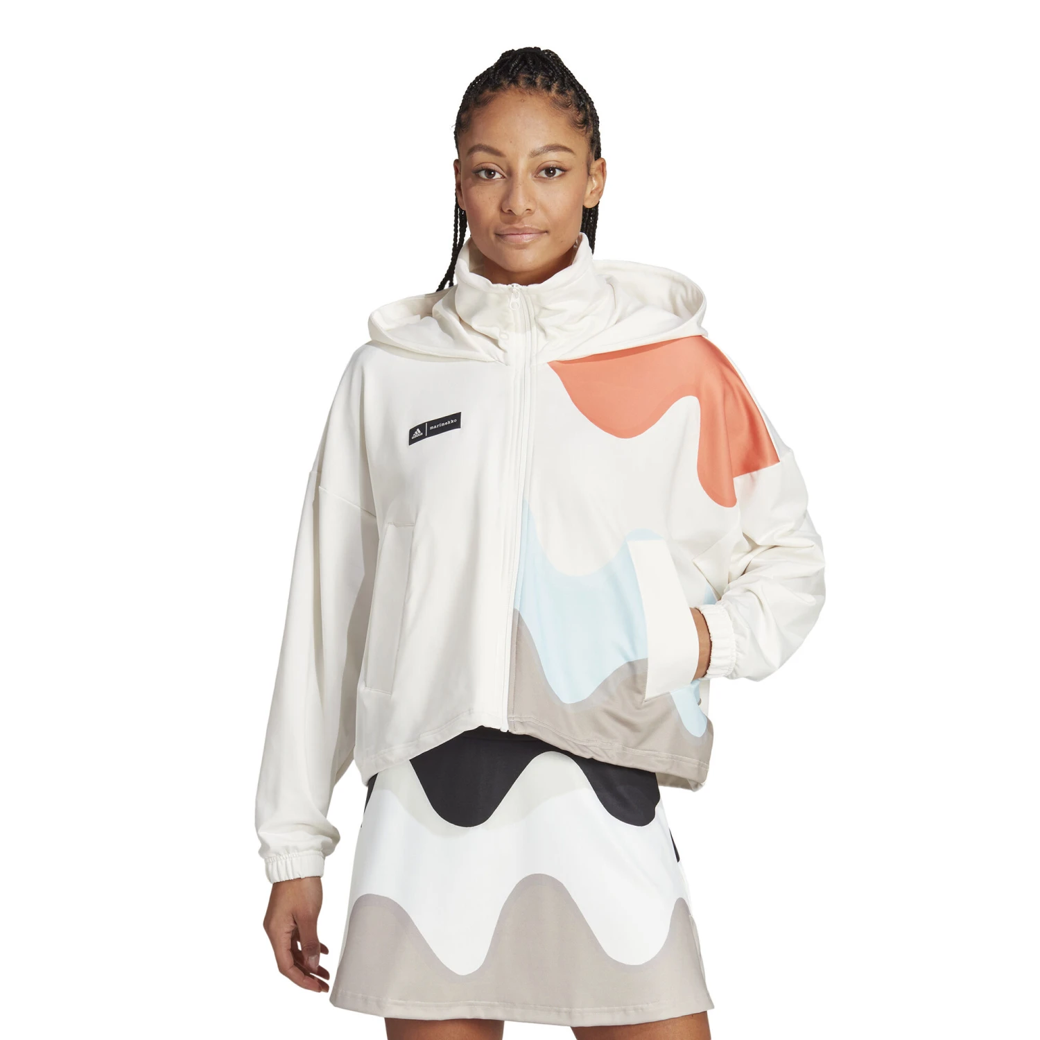 ADIDAS Marimekko Giacca Da Allenamento Donna - Bianco, Multicolore 4 ADIDAS Marimekko Giacca Da Allenamento Donna - Bianco, Multicolore - immagine 2
