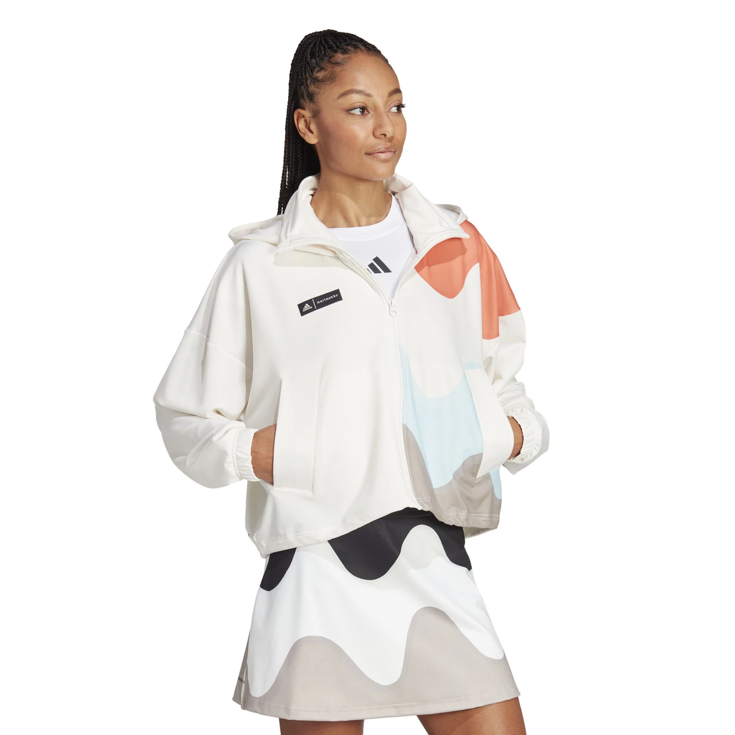 ADIDAS Marimekko Giacca Da Allenamento Donna - Bianco, Multicolore 7 ADIDAS Marimekko Giacca Da Allenamento Donna - Bianco, Multicolore - immagine 5