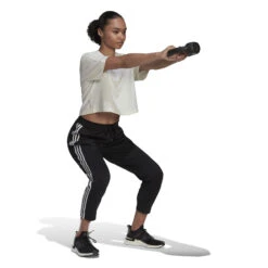 ADIDAS AEROREADY Made4Training Knit 3-Stripes Tapered Pantalone Da Allenamento Donna - Nero, Bianco -Attrezzatura Da Tennis 17832000 15