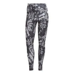 ADIDAS Essentials Train Printed High-Waisted Calzamaglia Donna - Grigio Scuro, Bianco
