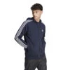 ADIDAS Essentials French Terry 3-Stripes Full-Zip Felpa Uomini - Blu Scuro, Bianco -Attrezzatura Da Tennis 17880000 000
