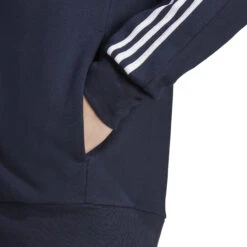 ADIDAS Essentials French Terry 3-Stripes Full-Zip Felpa Uomini - Blu Scuro, Bianco -Attrezzatura Da Tennis 17880000 17