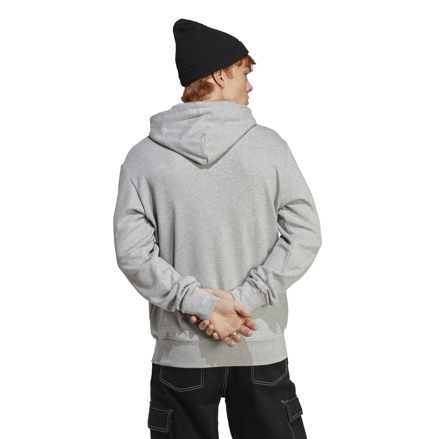 ADIDAS Essentials French Terry Big Logo Felpa Con Cappuccio Uomini - Grigio Chiaro, Bianco 5 ADIDAS Essentials French Terry Big Logo Felpa Con Cappuccio Uomini - Grigio Chiaro, Bianco - immagine 3