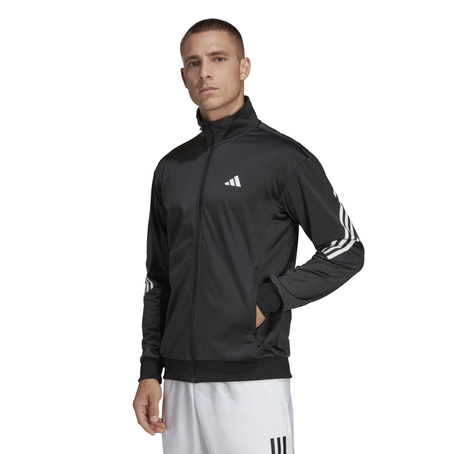 ADIDAS 3-Stripes Knit Giacca Da Allenamento Uomini - Nero, Bianco 4 ADIDAS 3-Stripes Knit Giacca Da Allenamento Uomini - Nero, Bianco - immagine 2