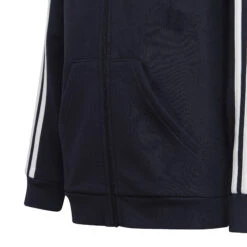 ADIDAS 3-Stripes Fleece Full-Zip Felpa Ragazzi - Blu Scuro, Bianco -Attrezzatura Da Tennis 18065000 10