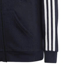 ADIDAS 3-Stripes Fleece Full-Zip Felpa Ragazzi - Blu Scuro, Bianco -Attrezzatura Da Tennis 18065000 11