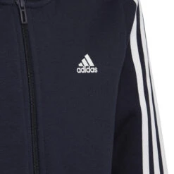 ADIDAS 3-Stripes Fleece Full-Zip Felpa Ragazzi - Blu Scuro, Bianco -Attrezzatura Da Tennis 18065000 12