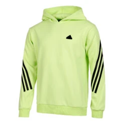 ADIDAS Future Icon 3 Stripes Felpa Con Cappuccio Uomini - Lime, Nero