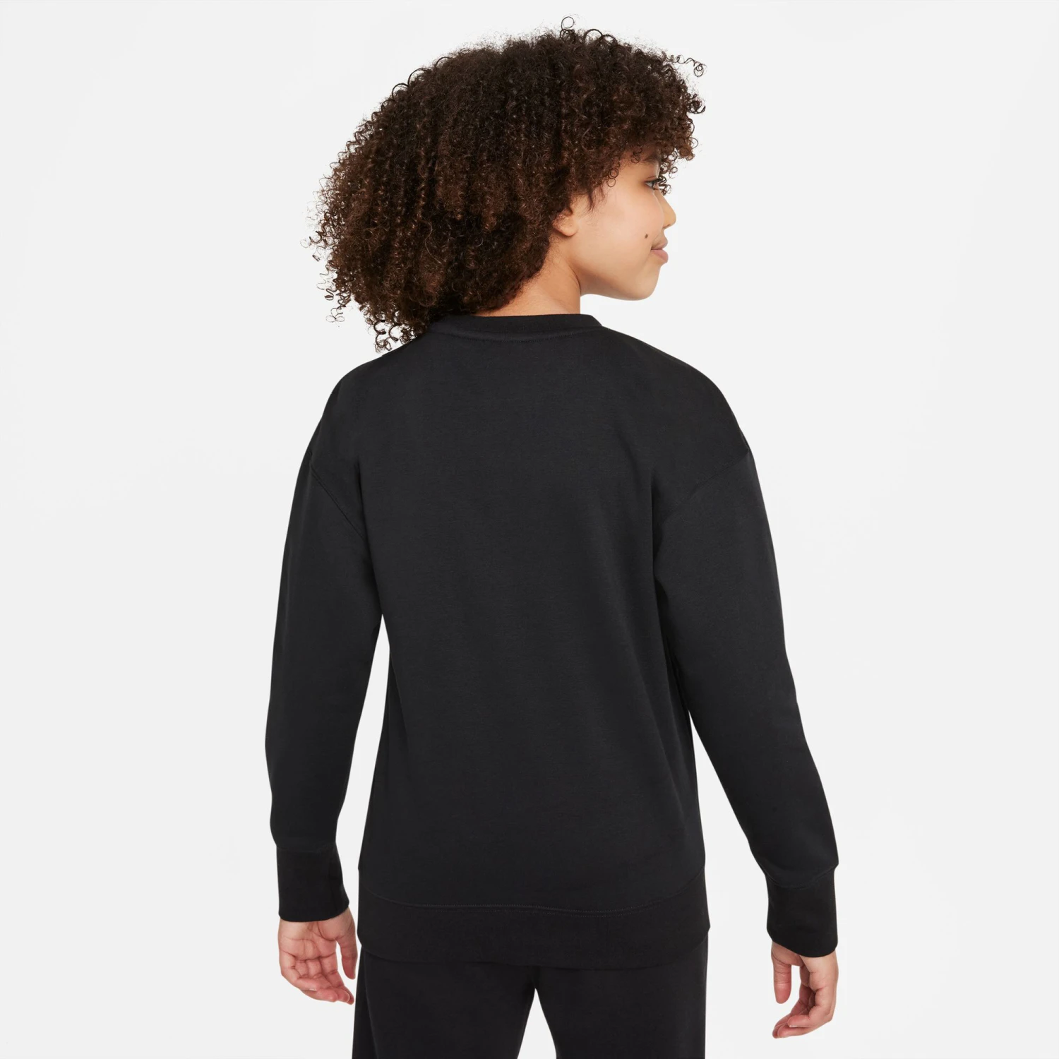 Nike Sportswear Club Fleece Crrew Felpa Ragazze - Nero, Bianco 6 Nike Sportswear Club Fleece Crrew Felpa Ragazze - Nero, Bianco - immagine 4