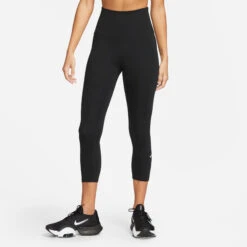 Nike Dri-Fit One High-Rise Crop Calzamaglia Donna - Nero -Attrezzatura Da Tennis 55878000 14