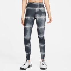 Nike Dri-Fit One Luxe Mid-Rise All Over Print Calzamaglia Donna - Nero, Grigio -Attrezzatura Da Tennis 55882000 14