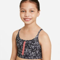 Nike Dri-Fit Icon Indy All Over Print Reggiseni Sportivi Bambini - Nero, Bianco -Attrezzatura Da Tennis 56075000 17