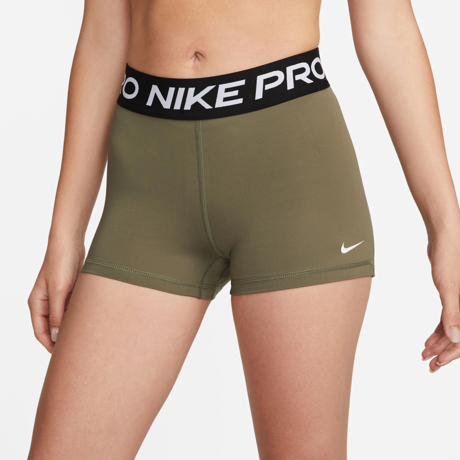 Nike Pro 3in Pantaloncini Donna - Verde, Nero 6 Nike Pro 3in Pantaloncini Donna - Verde, Nero - immagine 4