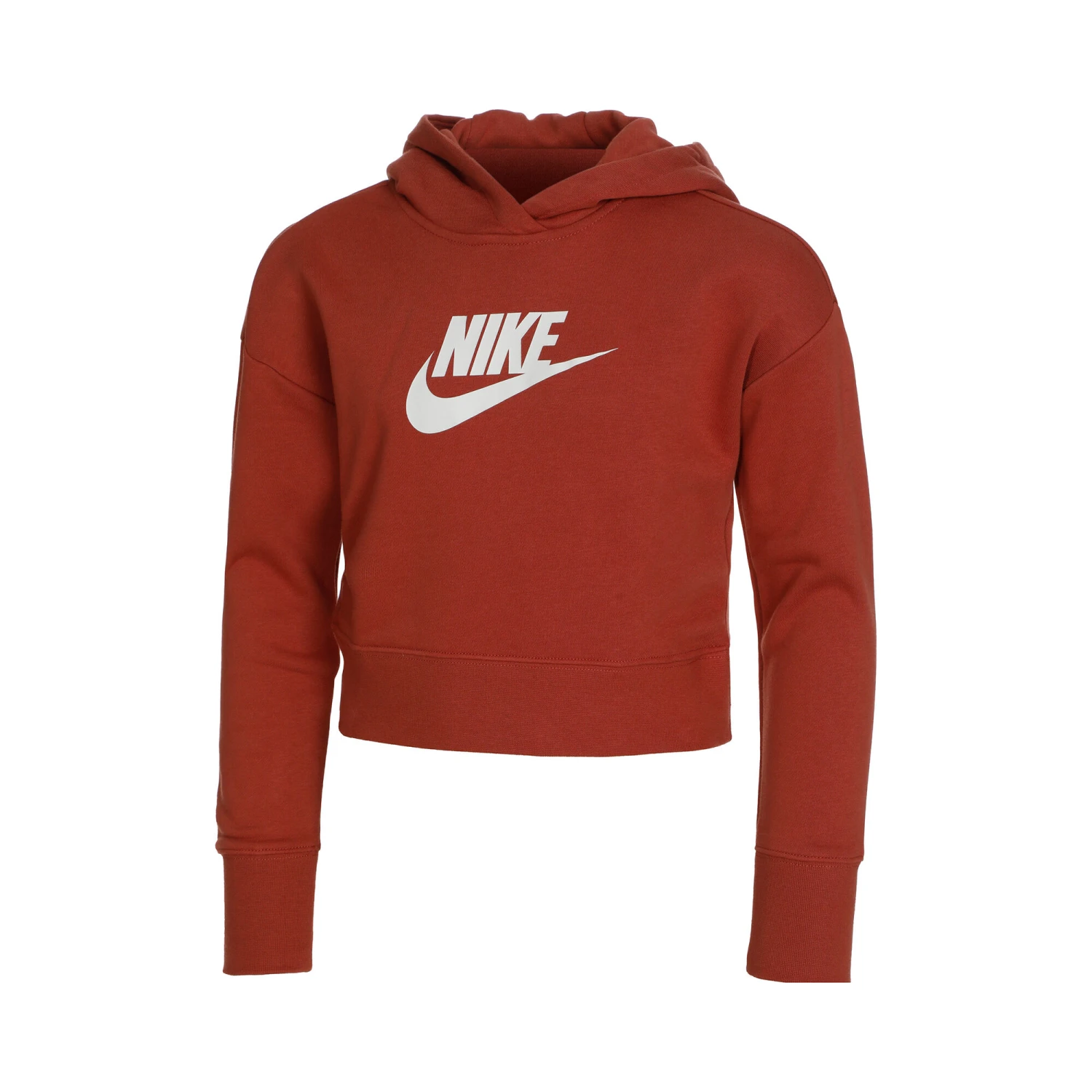 Nike Sportswear Club French Terry Cropped Felpa Con Cappuccio Ragazze - Arancione, Bianco 3 Nike Sportswear Club French Terry Cropped Felpa Con Cappuccio Ragazze - Arancione, Bianco