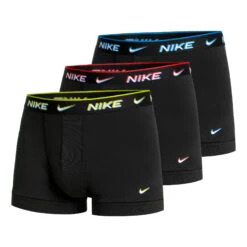 Nike Everyday Cotton Stretch Trunk Boxer Confezione Da 3 Uomini - Nero, Multicolore