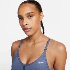 Nike Dri-Fit Indy V-Neck Reggiseni Sportivi Donna - Blu Scuro -Attrezzatura Da Tennis 56664000 16