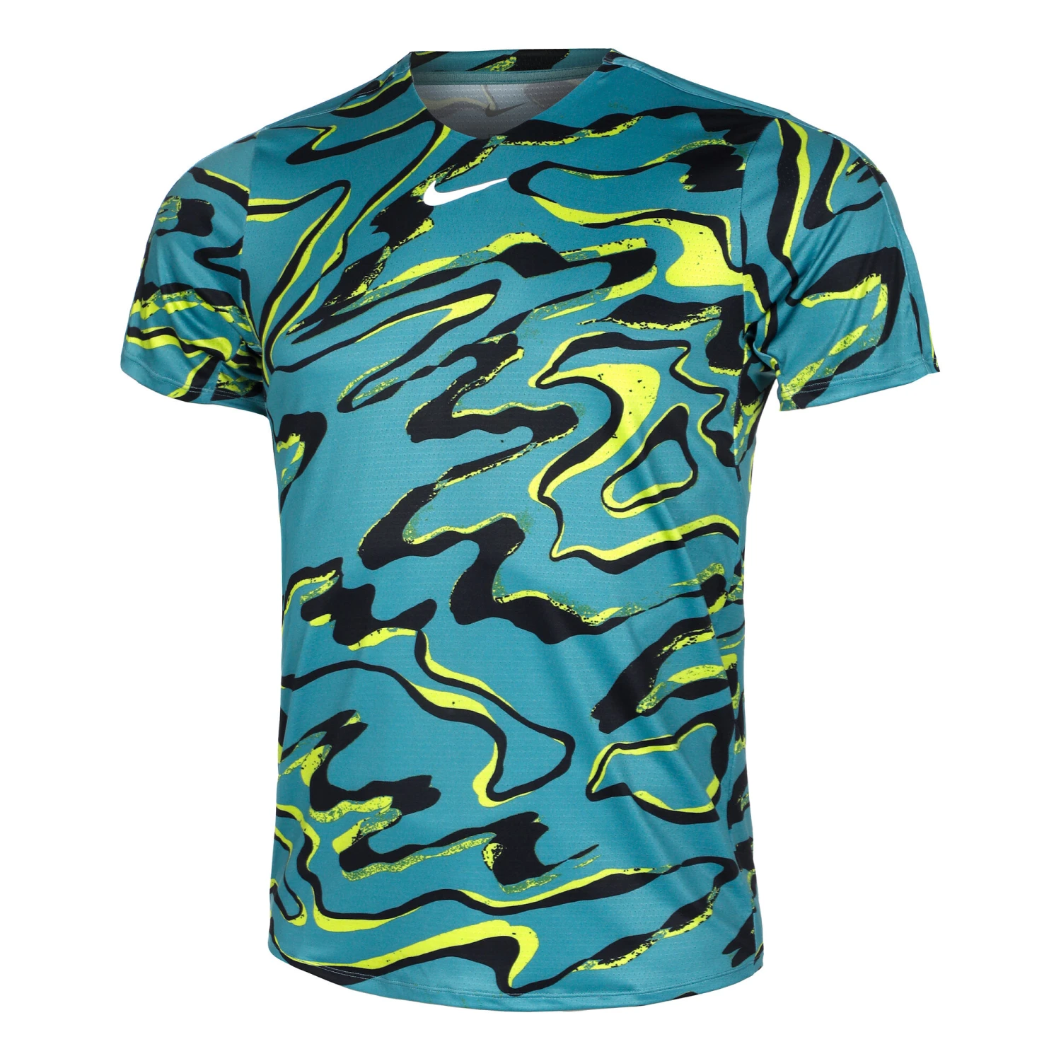 Nike Dri-Fit Advantage Court Print Maglietta Uomini - Turchese 3 Nike Dri-Fit Advantage Court Print Maglietta Uomini - Turchese
