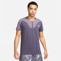 Nike Dri-Fit Advantage Court Slim UL RG Polo Uomini - Grigio, Lilla -Attrezzatura Da Tennis 57140000 13