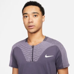 Nike Dri-Fit Advantage Court Slim UL RG Polo Uomini - Grigio, Lilla -Attrezzatura Da Tennis 57140000 16